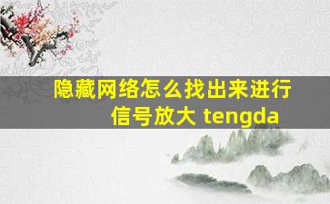 隐藏网络怎么找出来进行信号放大 tengda